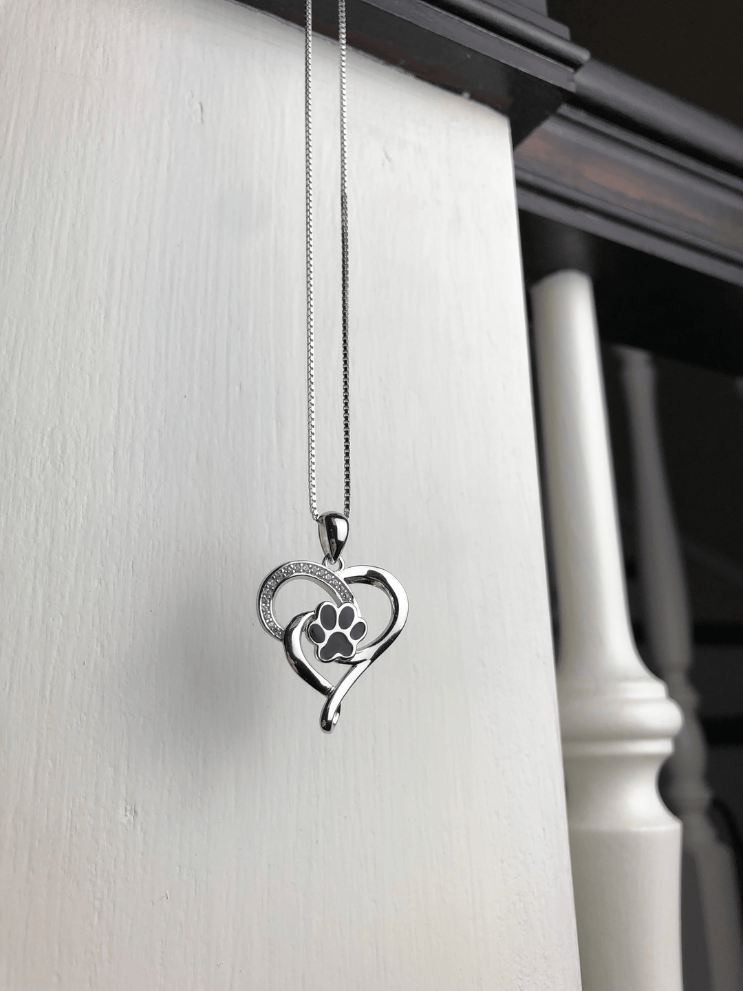 Colgante Infinito en Forma de Corazón con Huella de Acero Inoxidable para Mujeres