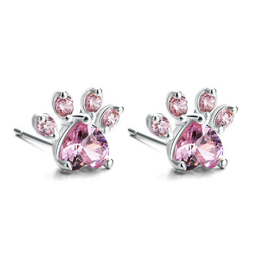 Set de Joyería para Mujeres Paw – 4 Piezas en Oro Rosa con Corazón de Circonita: Anillo, Collar, Pendientes y Pulsera