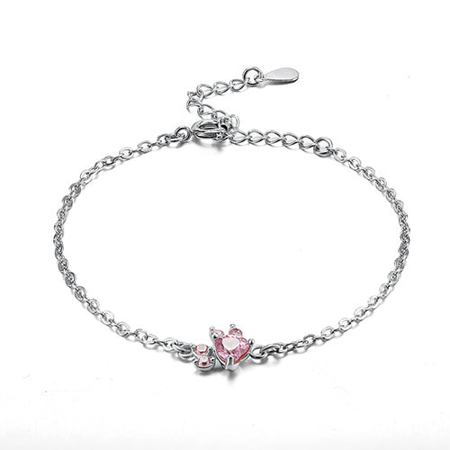 Set de Joyería para Mujeres Paw – 4 Piezas en Oro Rosa con Corazón de Circonita: Anillo, Collar, Pendientes y Pulsera