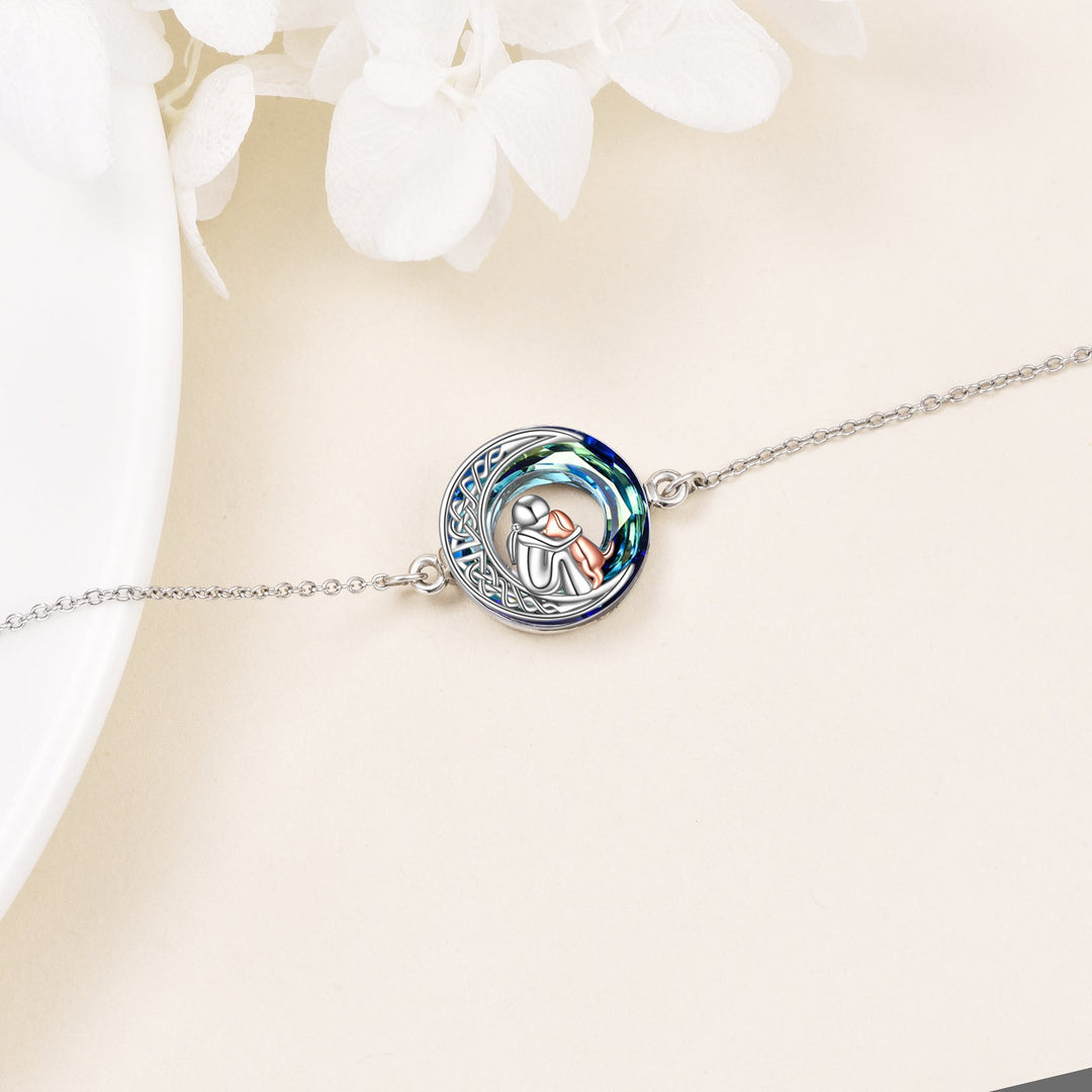 Pulsera ajustable de plata esterlina 925 con diseño de perro de la suerte