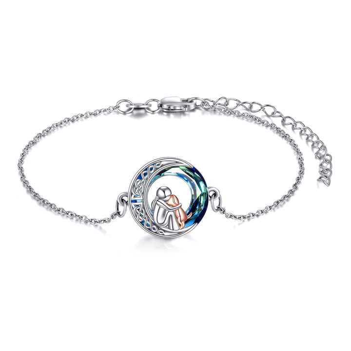 Pulsera ajustable de plata esterlina 925 con diseño de perro de la suerte