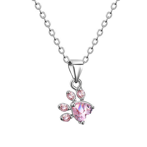 Set de Joyería para Mujeres Paw – 4 Piezas en Oro Rosa con Corazón de Circonita: Anillo, Collar, Pendientes y Pulsera