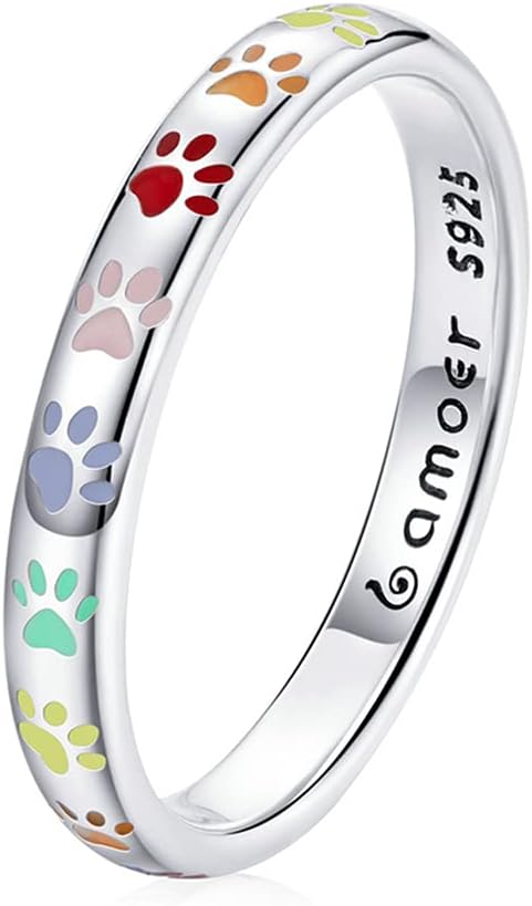 Anillo de Huella de Mascota en Plata Esterlina S925