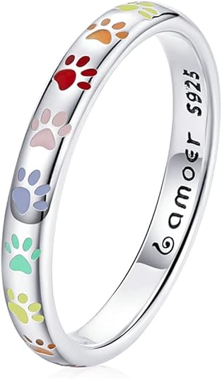 Anillo de Huella de Mascota en Plata Esterlina S925