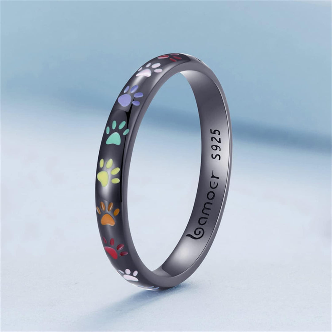 Anillo de Huella de Mascota en Plata Esterlina S925