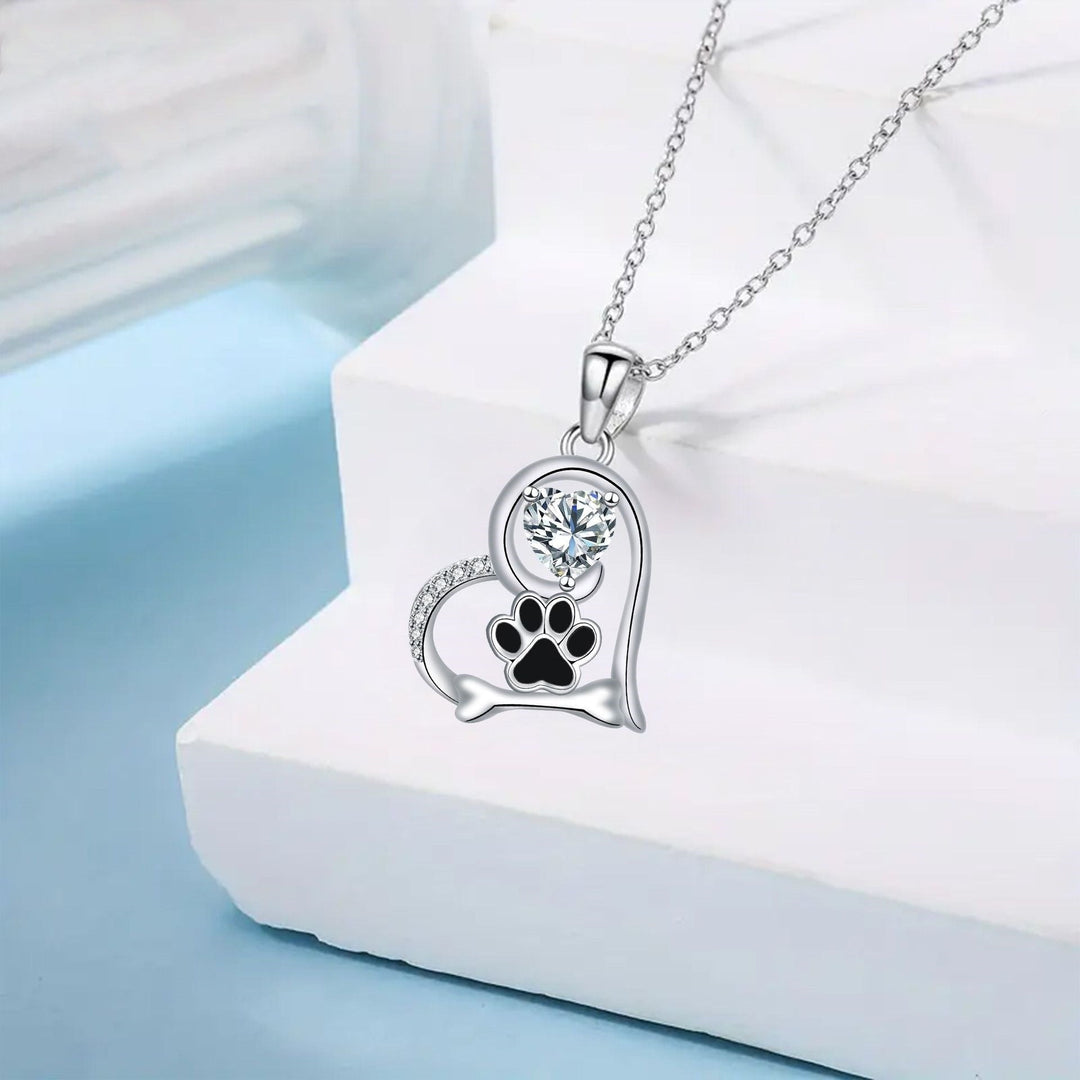 Colgante de Pata de Zircón - Un Regalo Reconfortante para Aficionados de los Perros