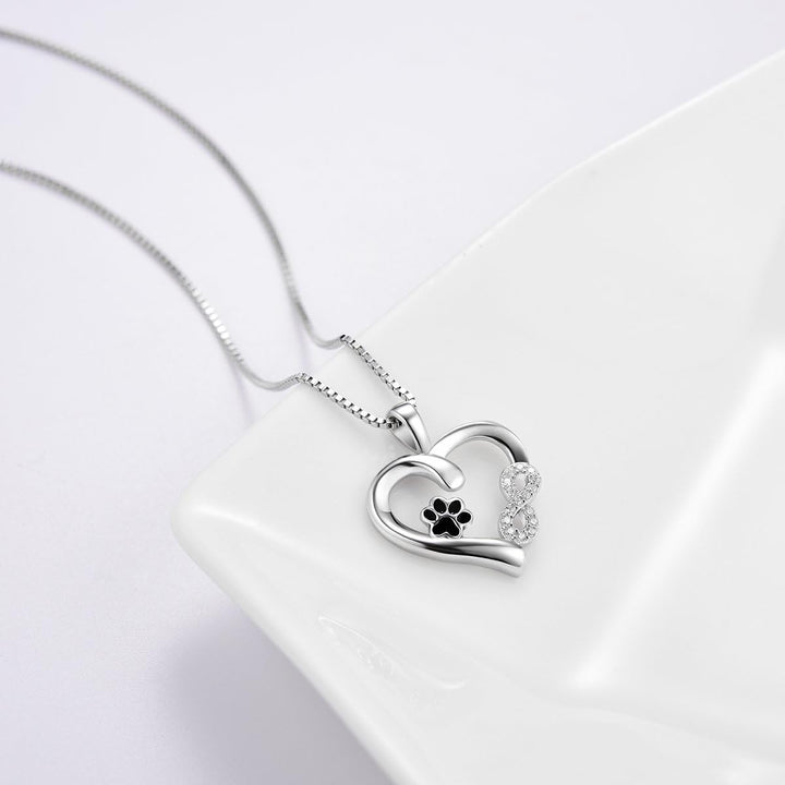 Collar con Huella y Corazón con Charm Infinito