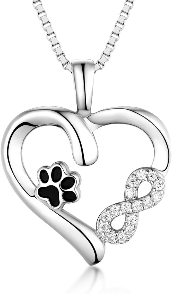 Collar con Huella y Corazón con Charm Infinito