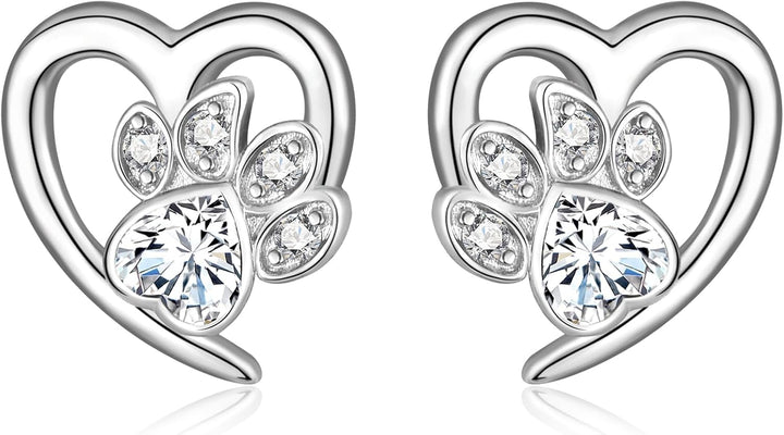 Pendientes de Aro con Diseño de Huellas y Corazón – Joyería para Amantes de Mascotas