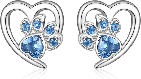 Pendientes de Aro con Diseño de Huellas y Corazón – Joyería para Amantes de Mascotas