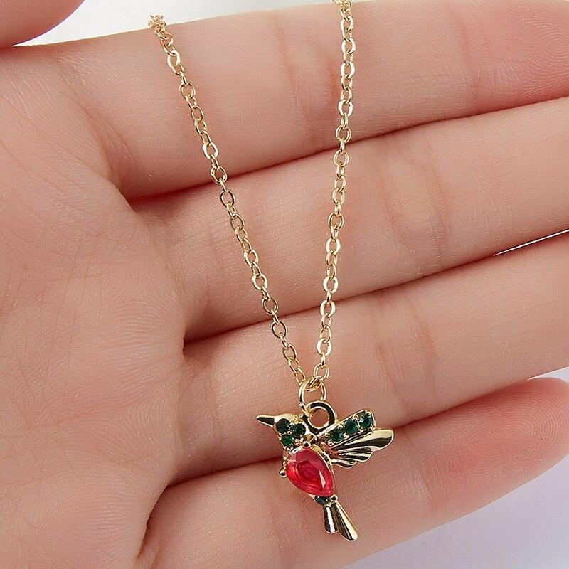 Collar de Hummingbird con Emaile y Zirconitas