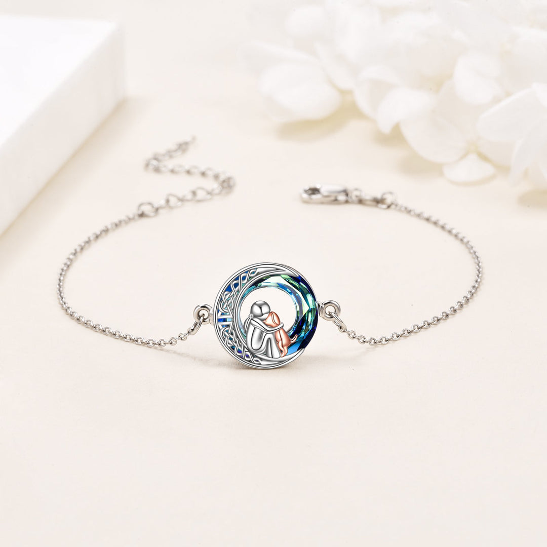 Pulsera ajustable de plata esterlina 925 con diseño de perro de la suerte