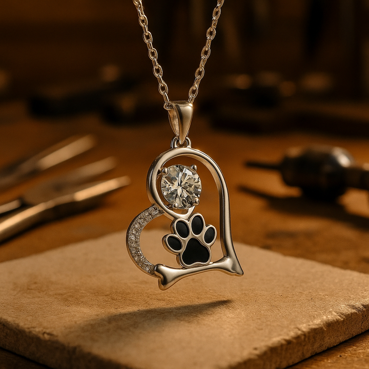 Colgante de Pata de Zircón - Un Regalo Reconfortante para Aficionados de los Perros