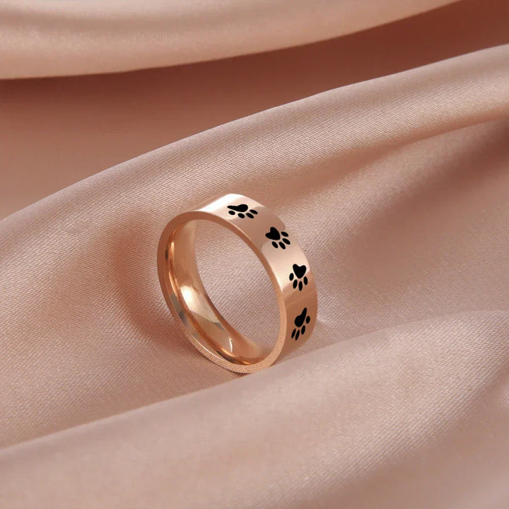 Anillo de Huella de RVS – Joyería Significativa para Amantes de los Animales