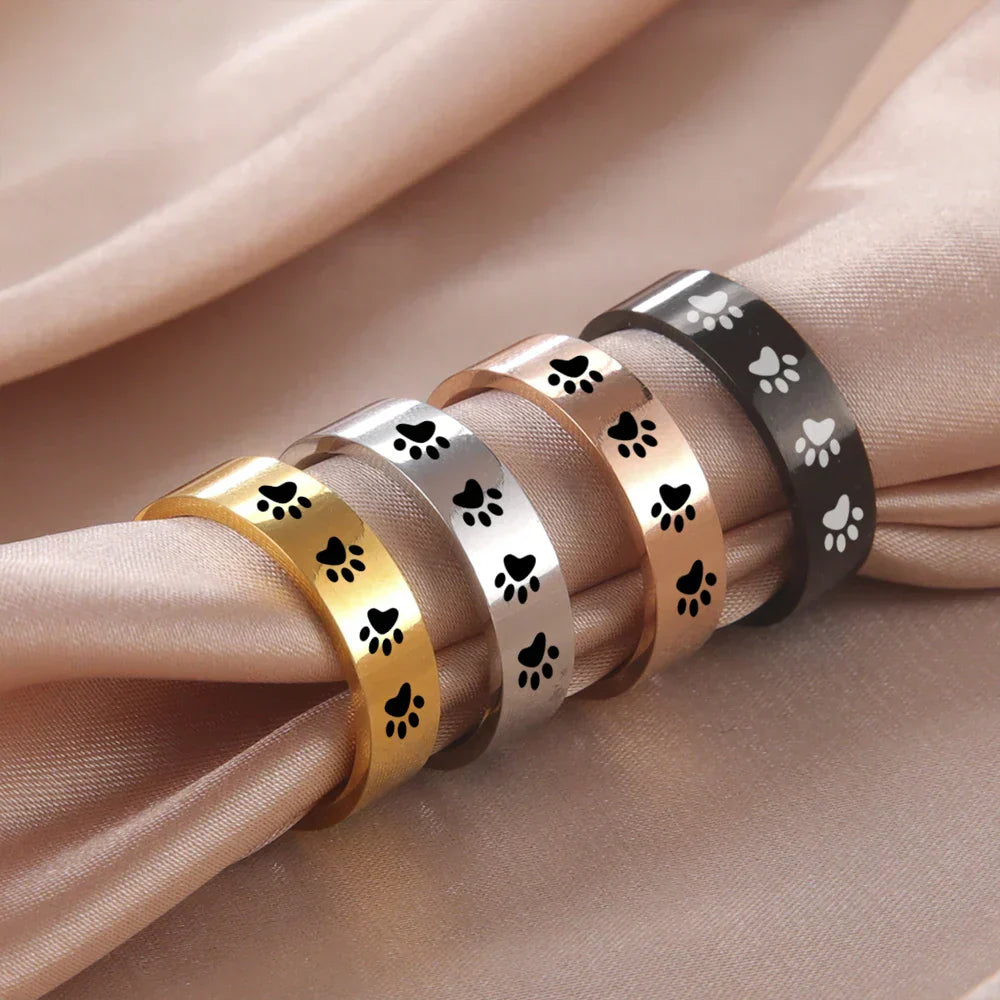 Anillo de Huella de RVS – Joyería Significativa para Amantes de los Animales