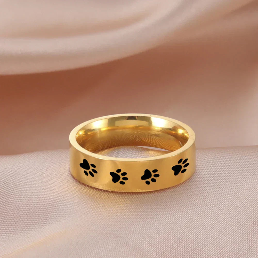 Anillo de Huella de RVS – Joyería Significativa para Amantes de los Animales