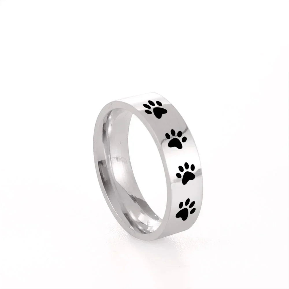 Anillo de Huella de RVS – Joyería Significativa para Amantes de los Animales
