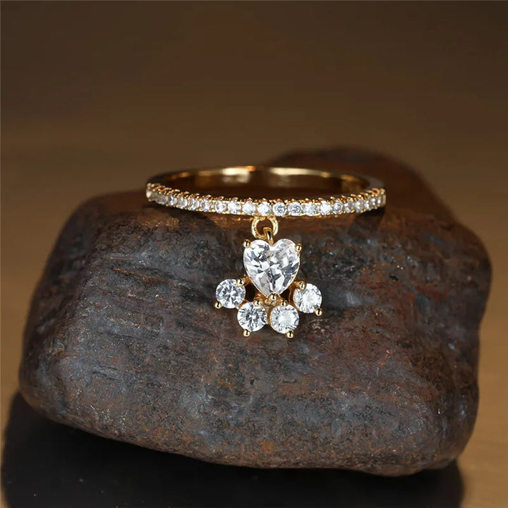 Anillo de Huella y Corazón – Diseño en Oro y Plata