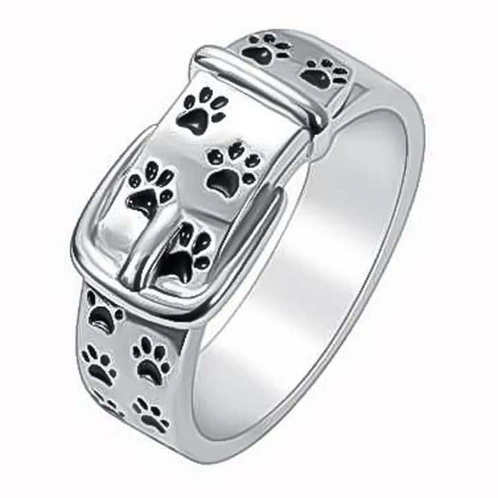 Anillo Divertido y Sofisticado con Diseño de Collar de Perro
