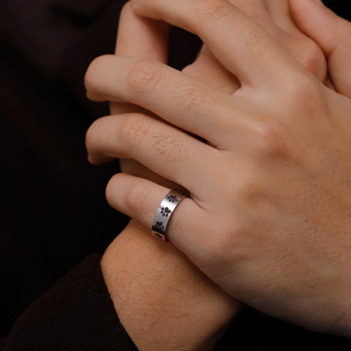 Anillo de Huella de RVS – Joyería Significativa para Amantes de los Animales