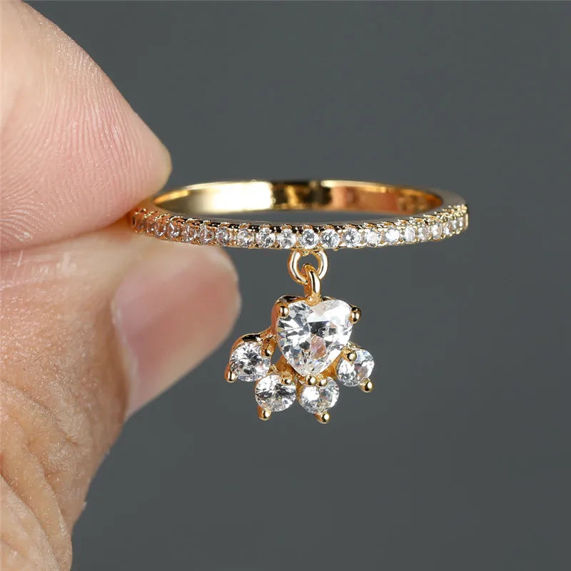 Anillo de Huella y Corazón – Diseño en Oro y Plata