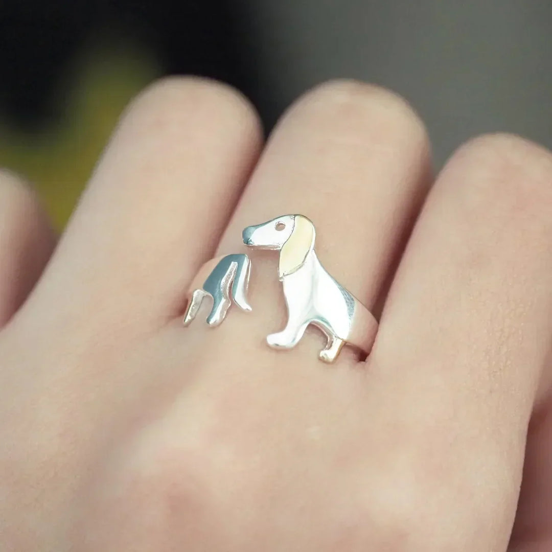 Anillo Ajustable de Teckel – Joyería Artesanal para Mujeres