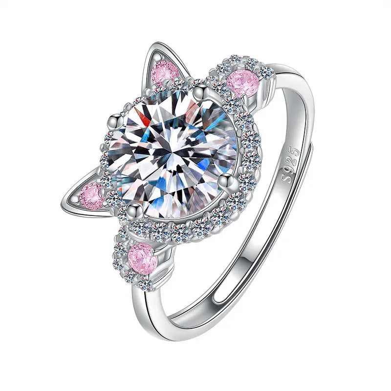 Anillo Ajustable de Gato con Circonitas – Encantador Accesorio para Mujeres