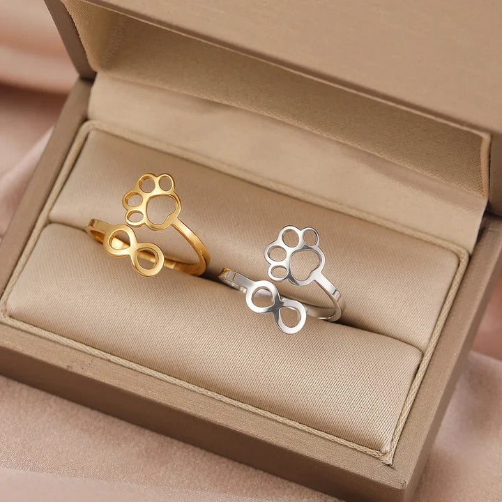 Anillo Ajustable de Infinidad en Acero Inoxidable – Joyería Simbólica para Parejas Femeninas