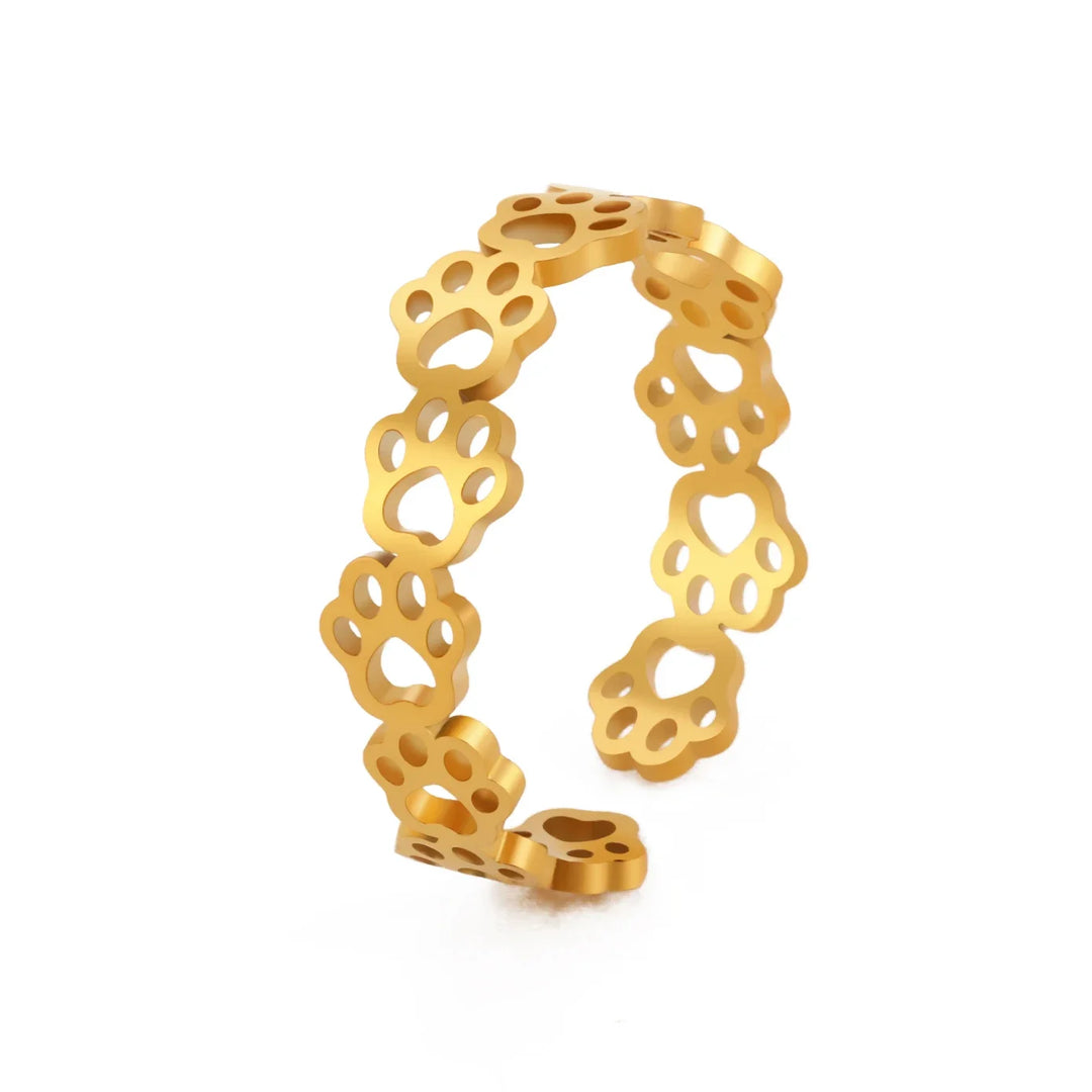 Anillo Ajustable de Pata RVS con Diseño de Animales para Mujeres