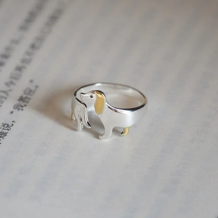 Anillo Ajustable de Teckel – Joyería Artesanal para Mujeres