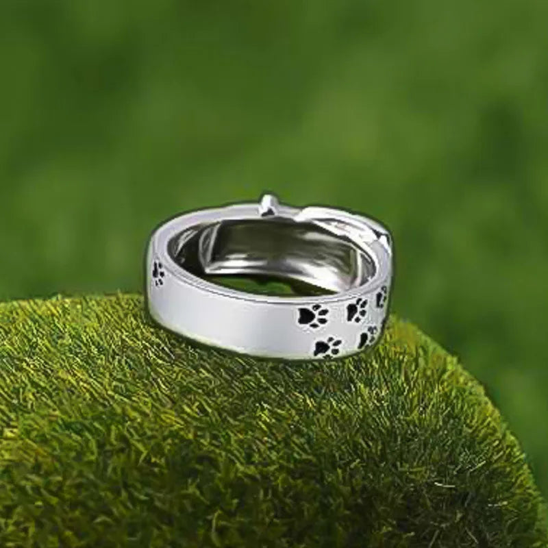 Anillo Divertido y Sofisticado con Diseño de Collar de Perro