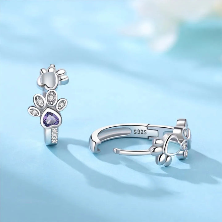 Aros de Plata de Ley 925 con Circonitas y Piedra Corazón para Mujeres
