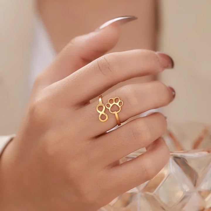 Anillo Ajustable de Infinidad en Acero Inoxidable – Joyería Simbólica para Parejas Femeninas