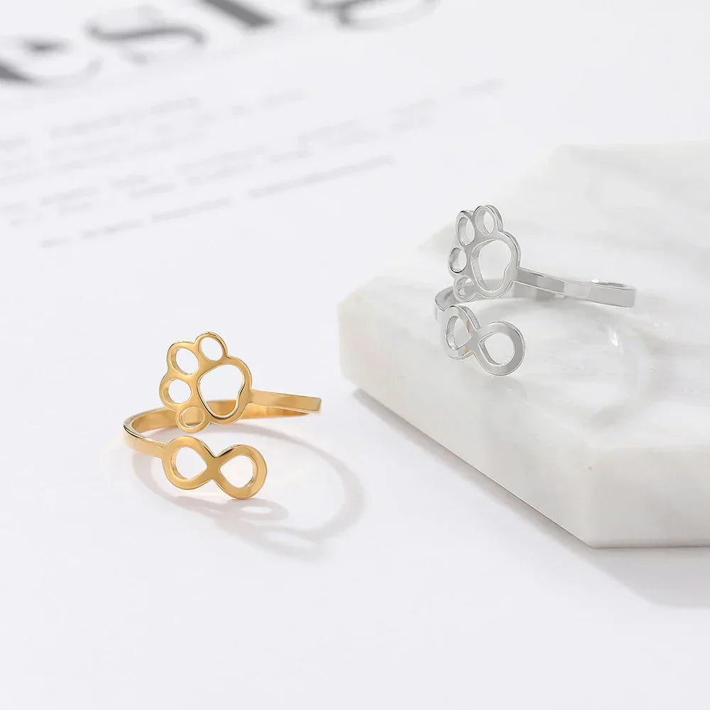 Anillo Ajustable de Infinidad en Acero Inoxidable – Joyería Simbólica para Parejas Femeninas