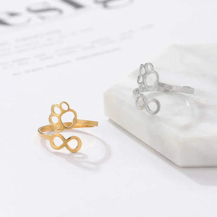 Anillo Ajustable de Infinidad en Acero Inoxidable – Joyería Simbólica para Parejas Femeninas