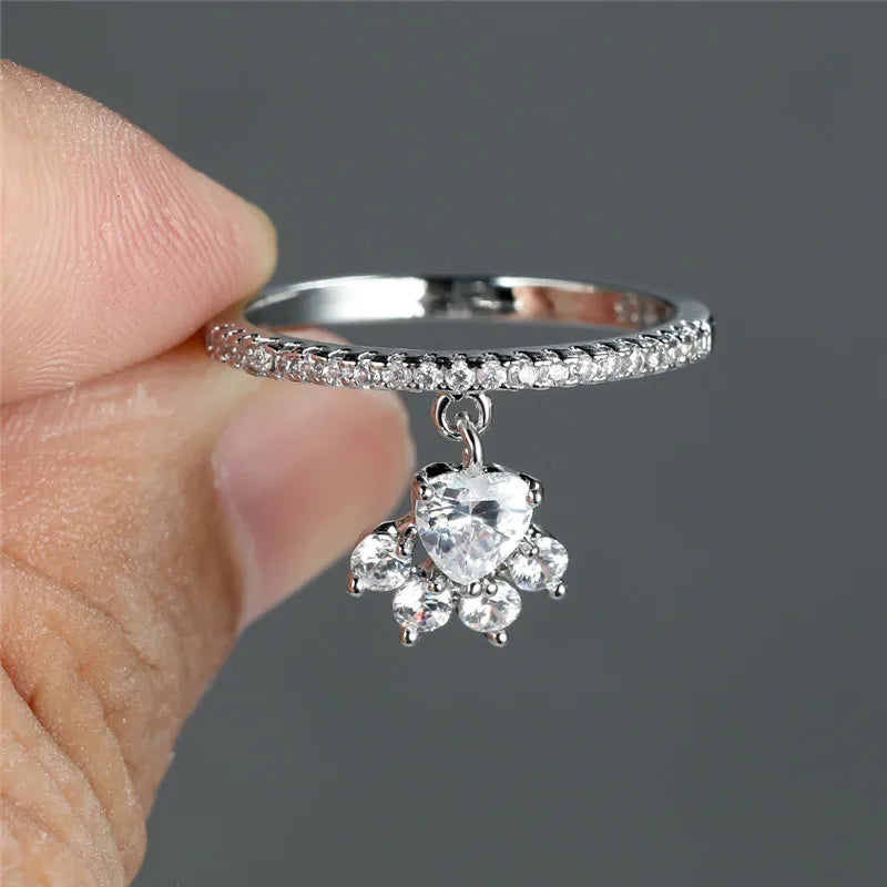 Anillo de Huella y Corazón – Diseño en Oro y Plata