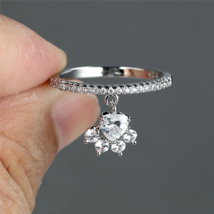 Anillo de Huella y Corazón – Diseño en Oro y Plata