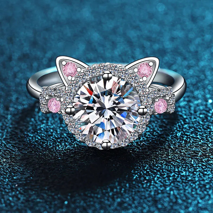 Anillo Ajustable de Gato con Circonitas – Encantador Accesorio para Mujeres