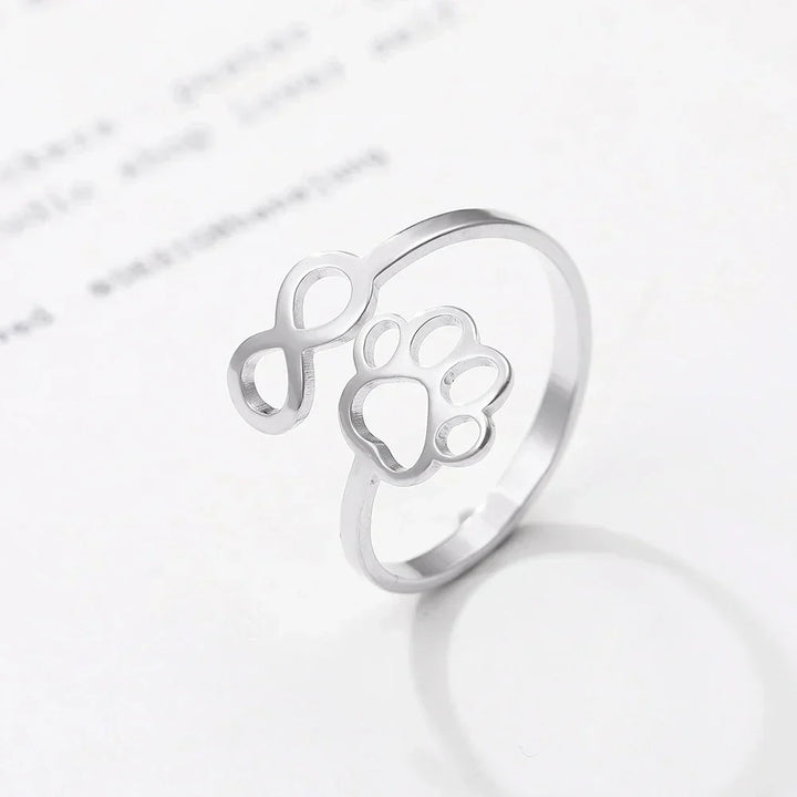 Anillo Ajustable de Infinidad en Acero Inoxidable – Joyería Simbólica para Parejas Femeninas