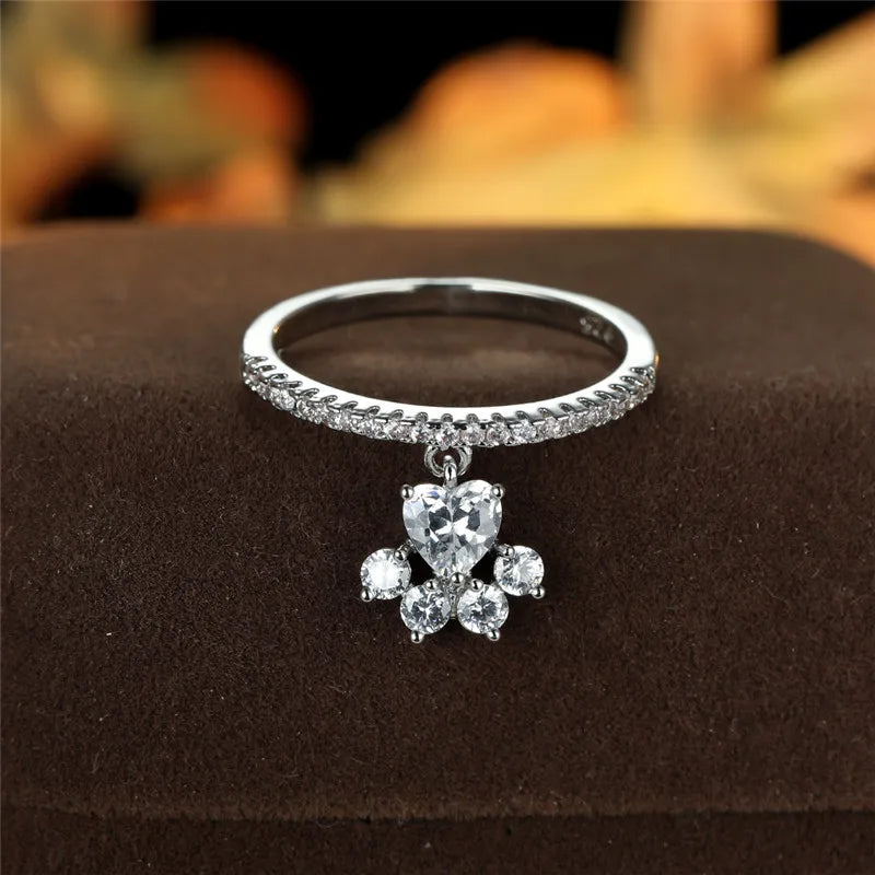 Anillo de Huella y Corazón – Diseño en Oro y Plata