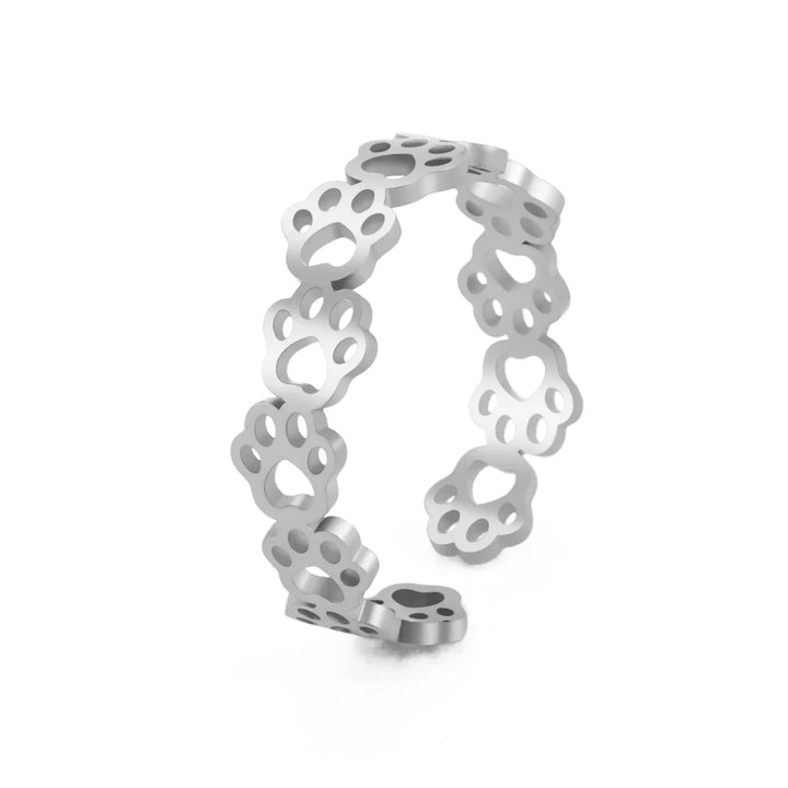 Anillo Ajustable de Pata RVS con Diseño de Animales para Mujeres