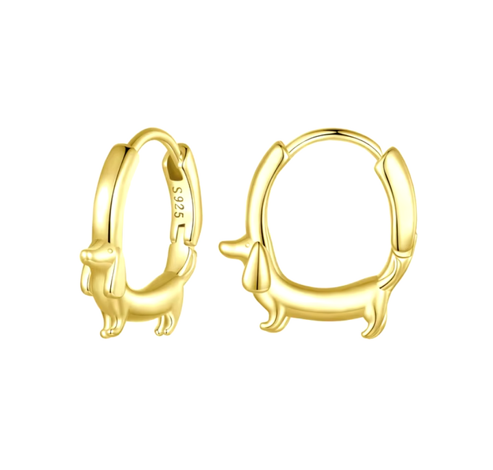 Pendientes de Perro Salchicha en Plata 925