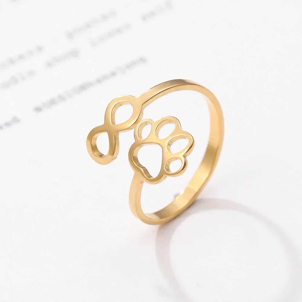 Anillo Ajustable de Infinidad en Acero Inoxidable – Joyería Simbólica para Parejas Femeninas