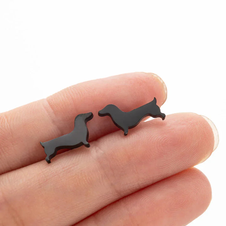 Pendientes Minimalistas de Metal en Forma de Dachshund