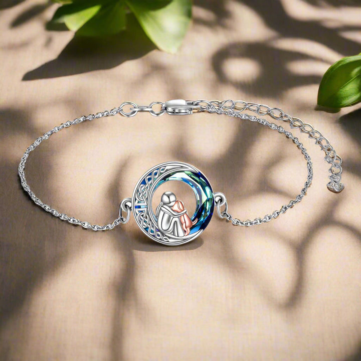 Pulsera ajustable de plata esterlina 925 con diseño de perro de la suerte
